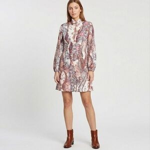 Free People All Dolled Up Red Boho Open Back Mini Dress Size S